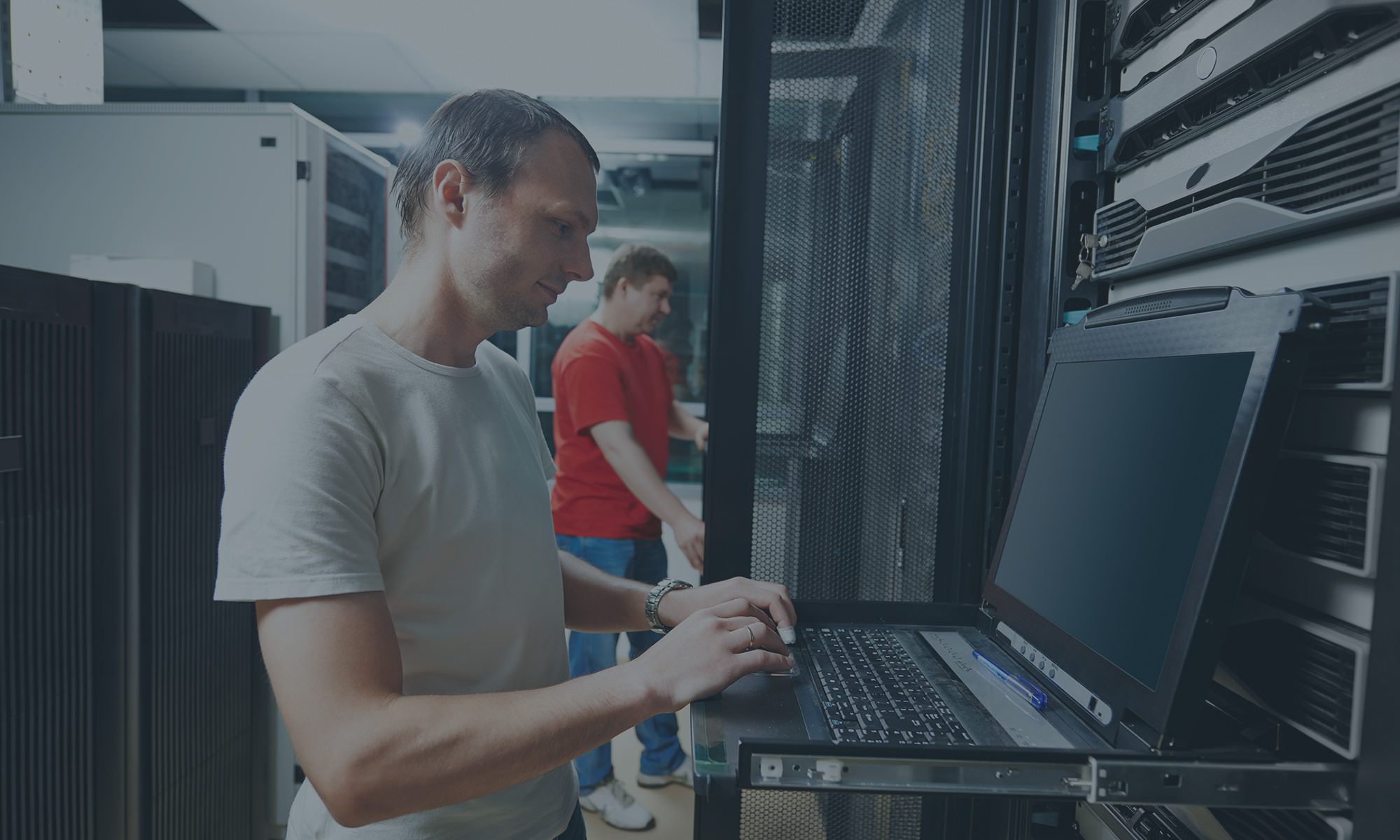 People in Server Room People in Server Room